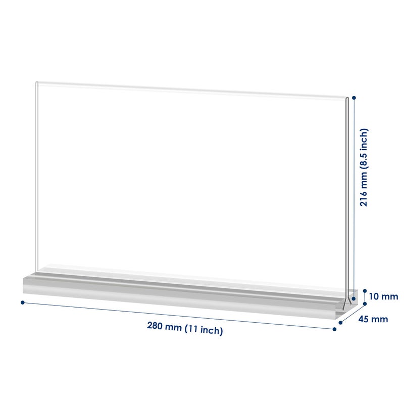 newnewshow Acrylic Sign Holder 11x8.5 Inch 3 Pack Horizontal T Shape Double-Sided Desktop Display Holder. (Optional 8.5x11 8.5x5.5 5x7 Horizontal and Vertical) - Image 4